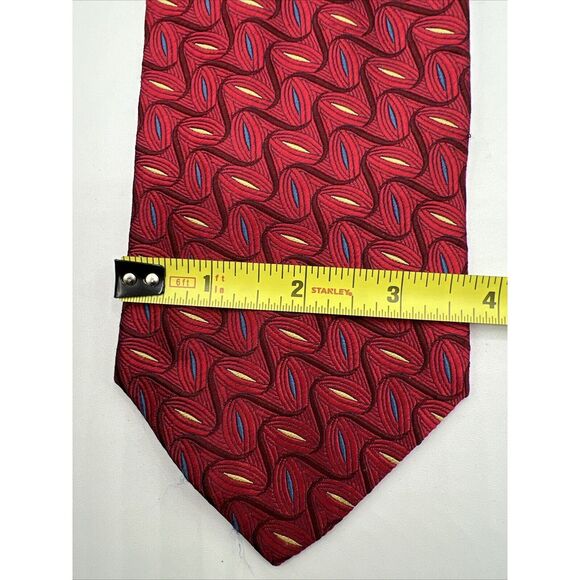 JOS. A. BANK Reserve Men's Silk Necktie‎ ITALY Designer Geometric Red Multicolor - Picture 3 of 9